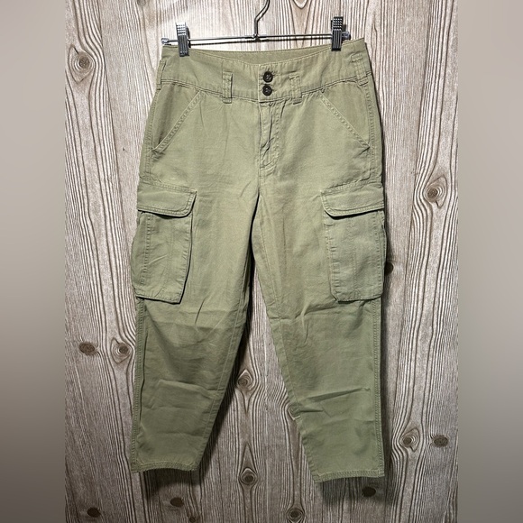Free People Pants - Free People Olive Green Cropped Cargo Pants Sz 25